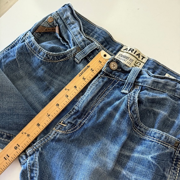 Ariat M5 Straight Fit Distressed Western Denim Work Jeans Mens 32 x 36 - Picture 9 of 12